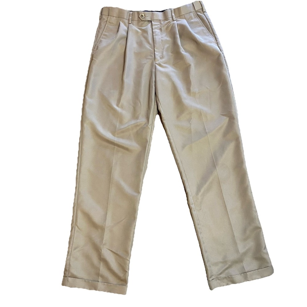 Perry‎ Ellis Portfolio Dress Pants Mens 36x34 Tan Khaki Career Office Slacks
